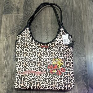 NWT Ed Hardy Leopard Print Tote Bag